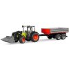 Bruder 02112 Traktor Claas Nectis 267F + čelný nakladač + voz