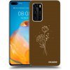 Picasee silikónový čierny obal pre Huawei P40 - Brown flowers