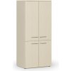 Kancelárska policová skriňa PRIMO WOOD, polené dvere, 800 x 500 x 1781 mm, breza