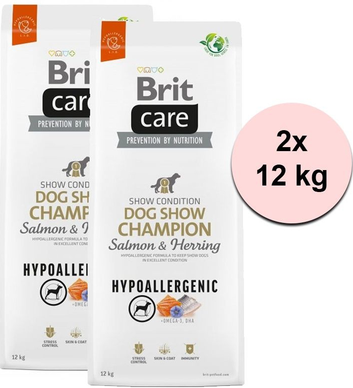 Brit Care Hypoallergenic Dog Show Champion Salmon & Herring 2 x 12 kg