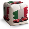 Sablio Taburet Kocka Ferrari Italská vlajka: 40x40x40 cm