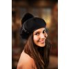 Willi - Hats Heaven Dámsky zimný čierny baret ozdobený - Willi Alisat Velikost: Unisize (S-XL)