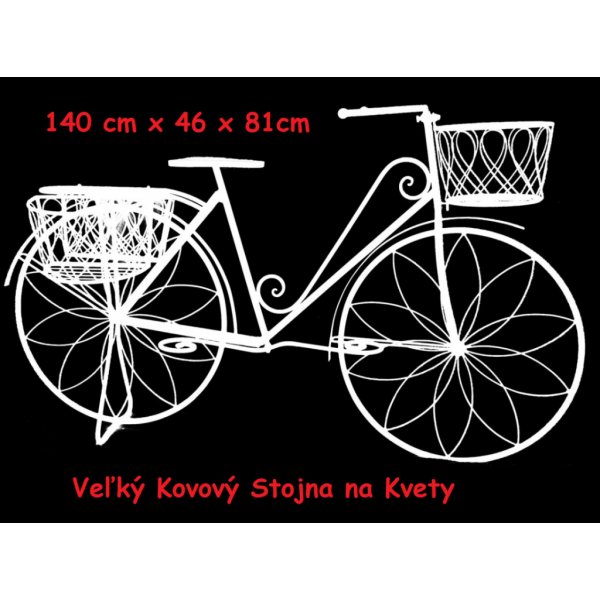 AUTRONIC Veľký Kovový stojan na kvety Bicykel 140 cm biely od 119 € -  Heureka.sk