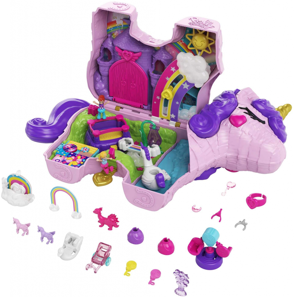 MATTEL Fisher-Price Polly Pocket Unicorn Party hracia súprava bábiky Polly a Purple