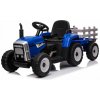 mamido Elektrický traktor s vlečkou T2 modrý