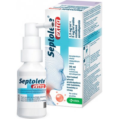 Septolete Extra 1,5 Mg/ml + 5 Mg/ml Aer.ors.1 X 30 Ml/250 Vstrekov Od 5 ...