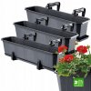 KADAX 3x BALKÓNOVÝ TRUHLÍK 60cm KVETINÁČ S DRŽIAKMI