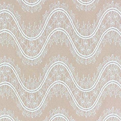 Čipka 057 ivory, kvety a vlny, raport, š.140