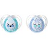 Tommee Tippee Silikónový cumlík nočný svietiaci 0-6m, 2ks chlapec ks