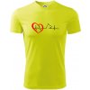 Nemecký ovčiak ekg - Pánske tričko Fantasy športové - 2XL ( Neonová žltá )