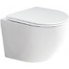 Mereo Keramika - Závesné WC s doskou SoftClose, Rimless, biela VSD82S