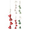 Ozdoba závesná zvončeky 4,5x4,5x18 cm kov mix