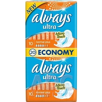 ALWAYS ULTRA NORMAL PLUS-Dvojbalenie hygienické vložky (economy) 1x20 ks