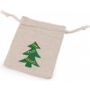 Vianočné bavlnené vrecúško stromček, Mikuláš 8x10 cm - 1 ks 1 režná stromček