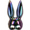 Party Zajačia maska dúhovo čierna, lesklá, 16,5x34 cm na karneval a párty