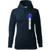 Nápis Záchranár + hviezda - Mikina dámská Cape s kapucí - XL ( Tmavomodrá (veľmi tmavá - skoro čierna) )