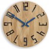 Sammer Dubové nástenné hodiny SLIM- čierna/tmavo modrá 33 cm SlimWoodBlackDarkBlue