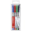STABILO OHPen universal - fóliové pero - rozpustné vo vode - (S) hrot 0,4mm - 4 ks - zelená, červená, modrá, čierna