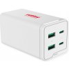 Nabíjačka USB 230V 4port, 2xUSB A, 2xUSB Typ C, 120W, Power Delivery, QC 3.0, kábel (C7) 1.2m, biela
