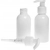 Plastová fľaša biela s bielou pumpičkou, 150 ml
