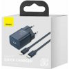 Baseus Travel Charger set Super Si 1C QC (With Simple Wisdom Cable Type-C to Lightning 1m) 20W EU Blue (TZCCSUP-B03)