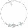 Brilio Silver Pôvabný strieborný náramok so zirkónmi Kvety a štvorlístok BRC244W