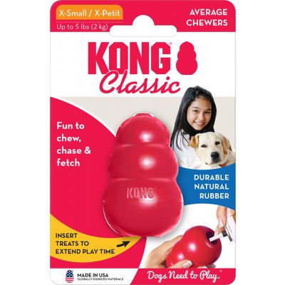 KONG Classic červený - výhodné balenie: 2 x veľ. XS