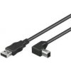 PremiumCord Kabel USB 2.0, A-B, 2m se zahnutým USB-B konektorem 90° ku2ab2-90