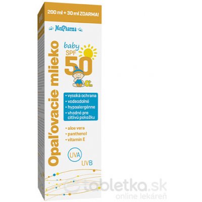 MedPharma Baby opaľovacie mlieko SPF50 230 ml