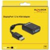 Delock 61848 DisplayPort / VGA adaptér [1x zástrčka DisplayPort - 1x VGA zásuvka] čierna s feritovým jadrom 12 cm; 61848