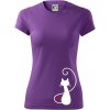 Zamilovaná mačka spredu - Dámske Fantasy športové (dresovina) - XL ( Fialová )