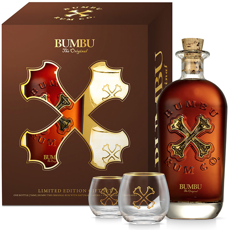 Bumbu Rum 40% 0,7 l (dárčekové balenie 2 poháre)