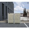 Hide box na odpadky - 2 koše (140l), sivé drevo 63x121x115 cm Hide
