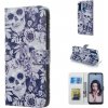 Peňaženkové puzdro Skull and Flower na Huawei P30 Lite