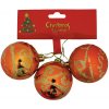 MagicHome Gule Vianoce 3 ks medené so zlatým ornamentom 5 cm
