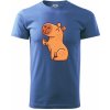 Kapybara s palcom hore - Klasické pánske tričko vyššej gramáže - 3XL ( Svetlomodrá )