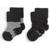 KipKep Detské ponožky Stay-on-Socks Veľ. 0 - 6 m 2 páry Black Stripes