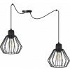 Light Home Závesné svietidlo Nuvola Spider 2, 2x čierne drôtené tienidlo