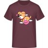 E190 Tričko - Design so srdiečkom a psom - Purpurovočervená - 3XL - Pánske