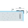 Schodová hrana vŕtaná strieborná matná 24,5x10 mm