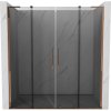 Mexen Velar L Duo, posuvné sprchové dvere do otvoru 180 cm, 8mm šedé sklo, ružové zlato, 871-180-003-42-60