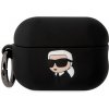 Karl Lagerfeld Case Karl Lagerfeld KLAP2RUNIKK kryt Apple AirPods Pre 2 čierno / čierny Silikónový Karl Head 3D