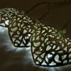 DECOLED LED svetelná reťaz na batérie, kovové srdcia štýl vintage, ľadovo biela, 10 diód, 2,5 m