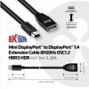 Club3D Mini DisplayPort kábel 1.4 na DisplayPort 8K 60Hz DSC 1.2 HBR3 HDR obojsmerný (M/F), 1m CAC-1121