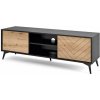 Piaski Tv stolík DIAMOND RTV154 čierna/dub evoke drevo 154 cm x 50 cm x 39 cm