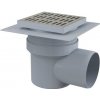 Alcadrain Podlahový odtok 150 × 150/110 mm, bočný, mriežka z nehrdzavejúcej ocele APV12