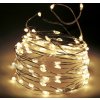 Levoma LED svetelná reťaz, strieborný drôt, 80 LED, teplá biela, na batérie