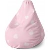 Sablio Sedací vak Pear Ružové srdiečka - 140 x 100 x 25 cm