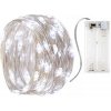 Vianočná mikro reťaz na batérie, studená biela, 2m, 20 LED