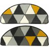 Najkoberce Nášľap na schody Luna 502902/89925 trojuholníky žlté 80x24 cm + 3 cm záhyb